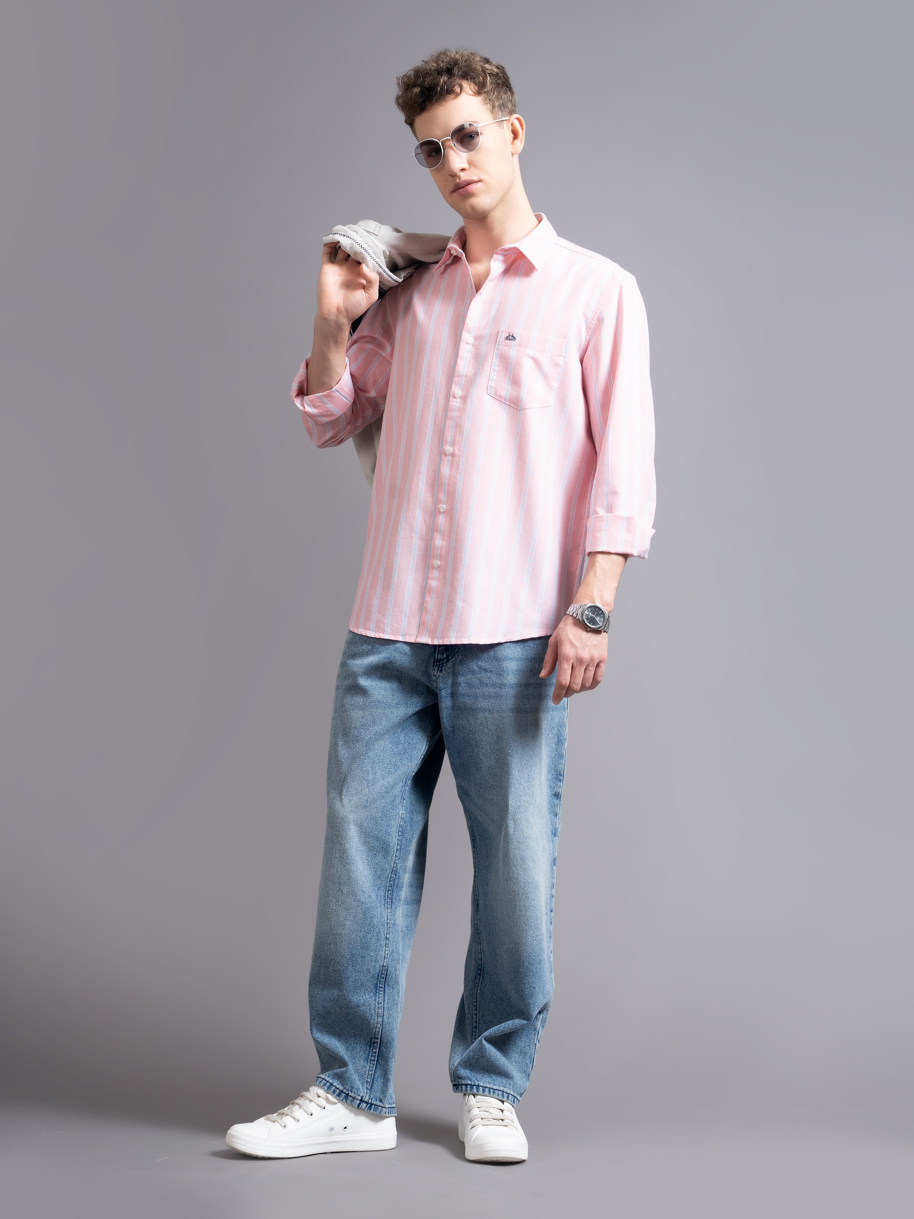 Men Pink Casual Shirt