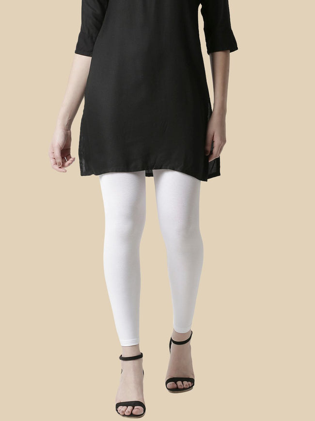 Women White Casual Leggings
