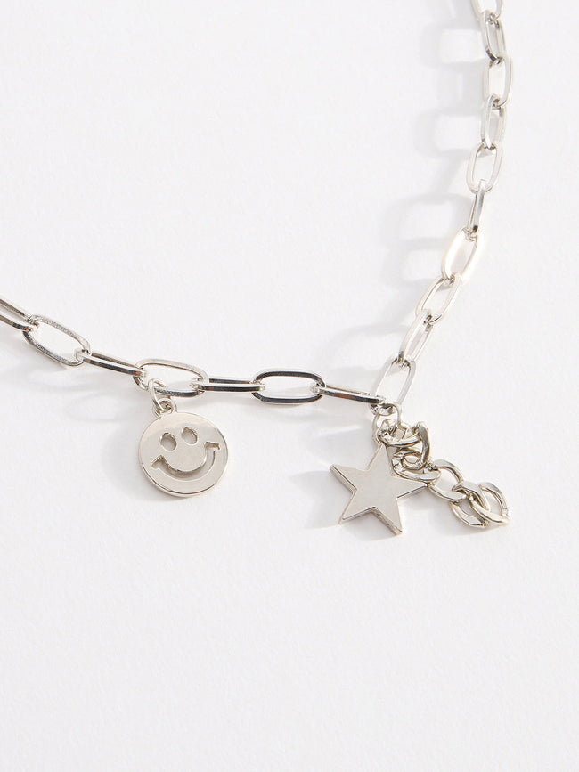 Men Smiley Star Pendant Chain With Lobster Closure