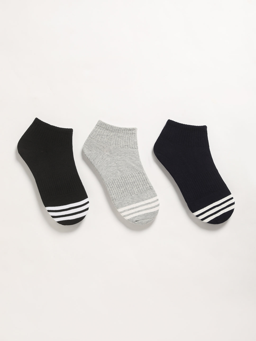 Men Pack of 3 Striped Ankle Length Socks