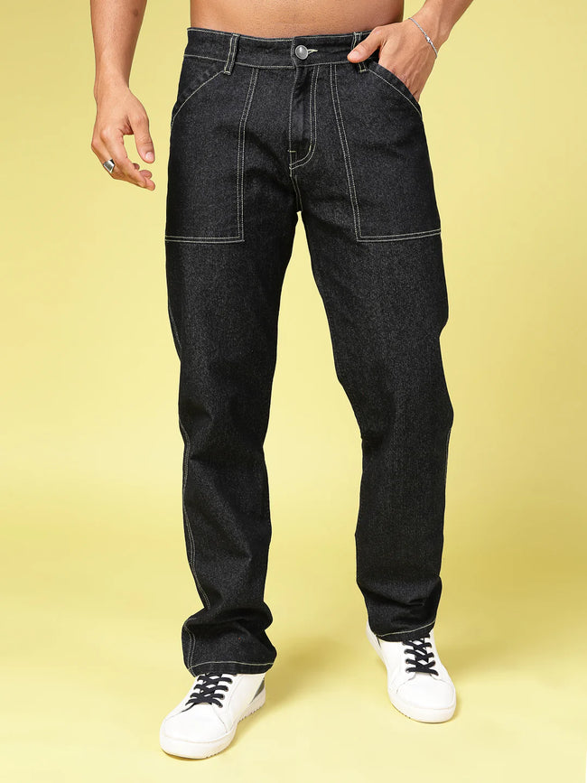 Men Modern Straight Fit Cotton Denim Jeans