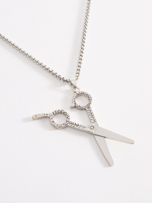 Men Scissor Pendant Chain With Lobster Closure