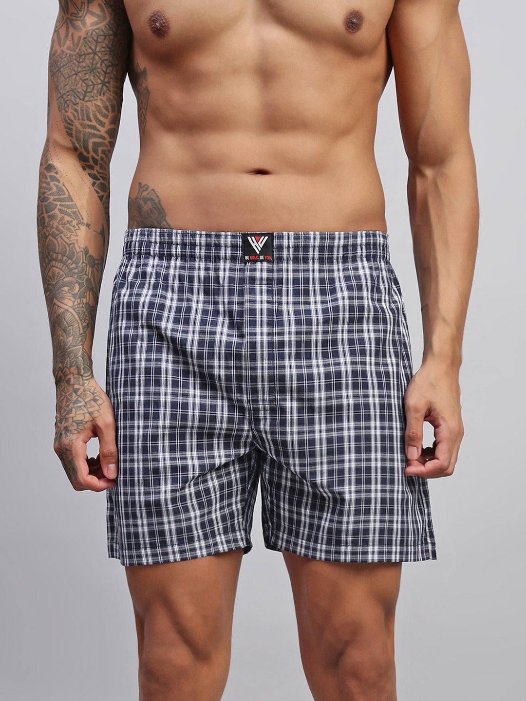 Men Checked Cotton Boxer Shorts