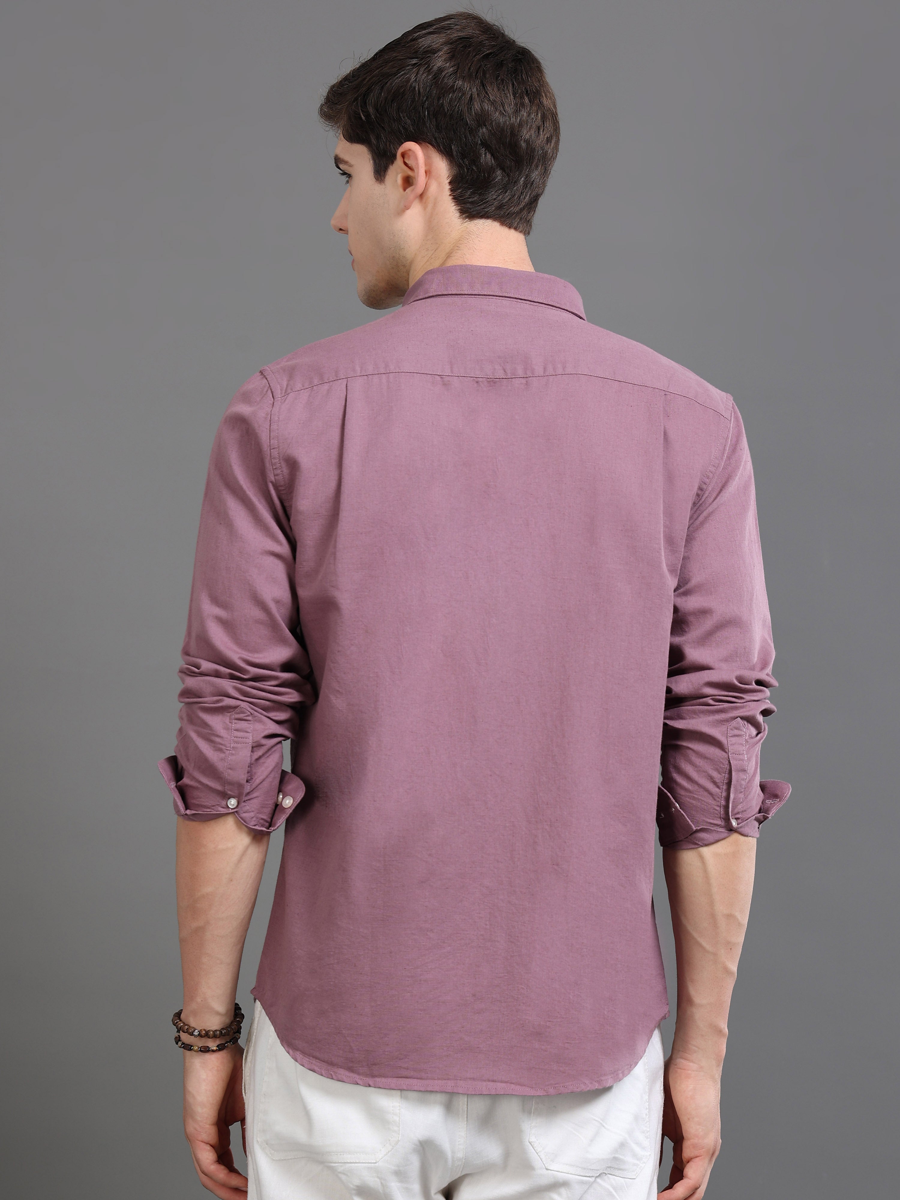 Men Mauve Slim Fit Shirt