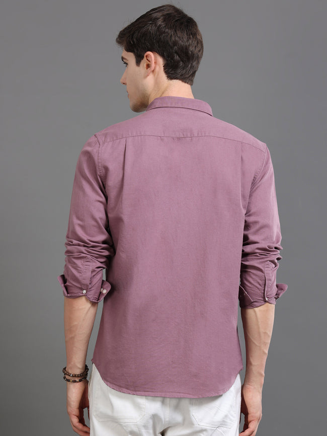 Men Mauve Slim Fit Shirt