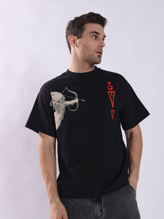 Men Black Cotton Oversized T-Shirt