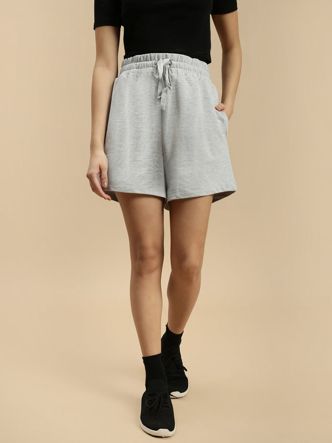 Women Grey French Terry Short