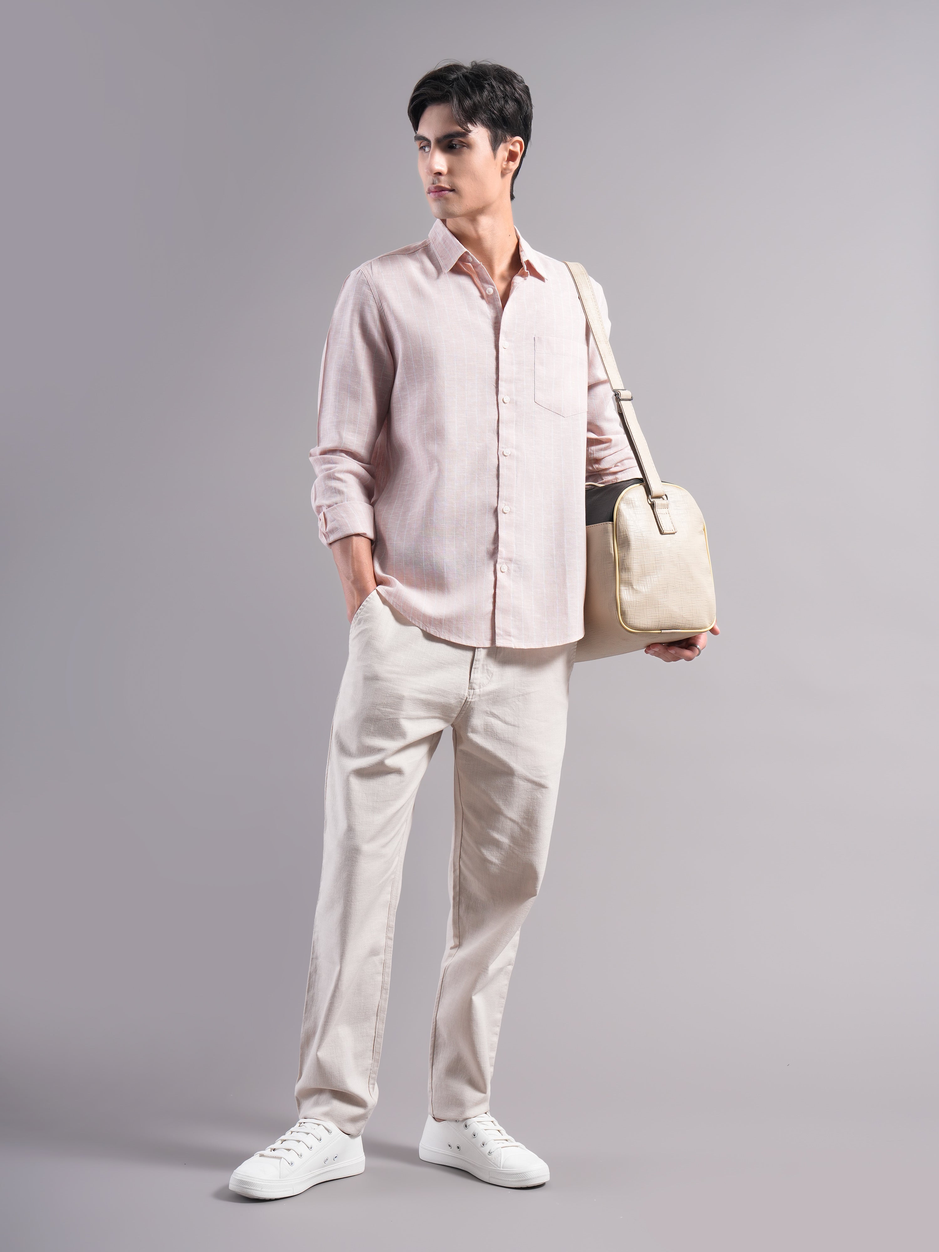 Men Lyocell Striped Shirts