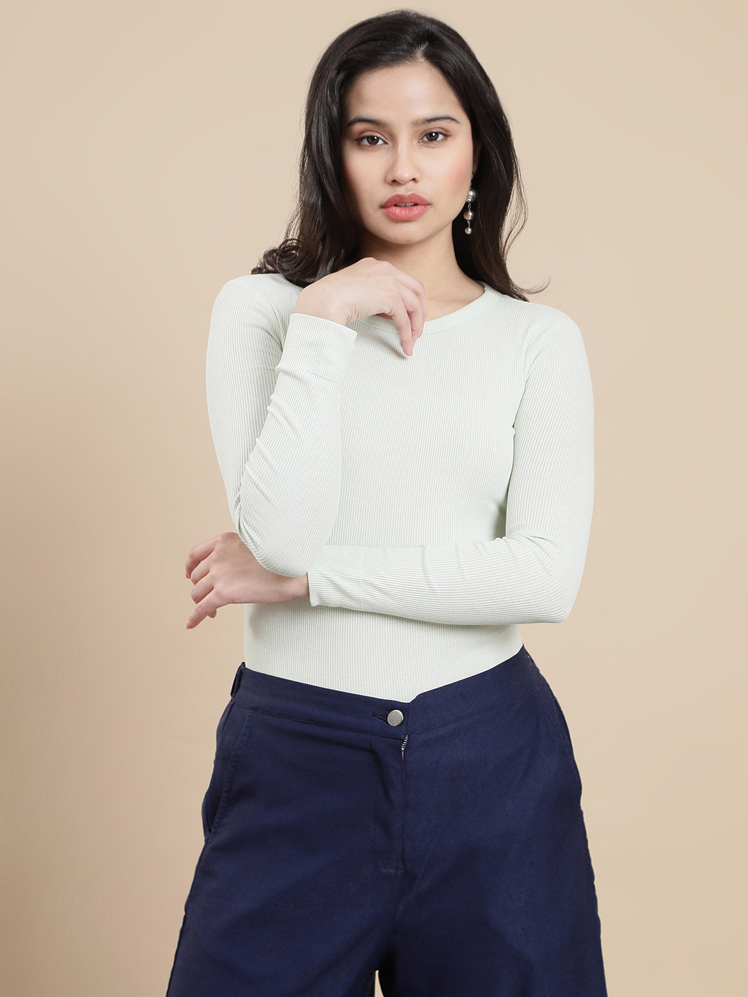 Women Green Casual Top