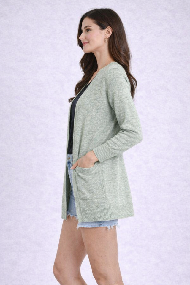 Women Green Acrylic Casual Shrug