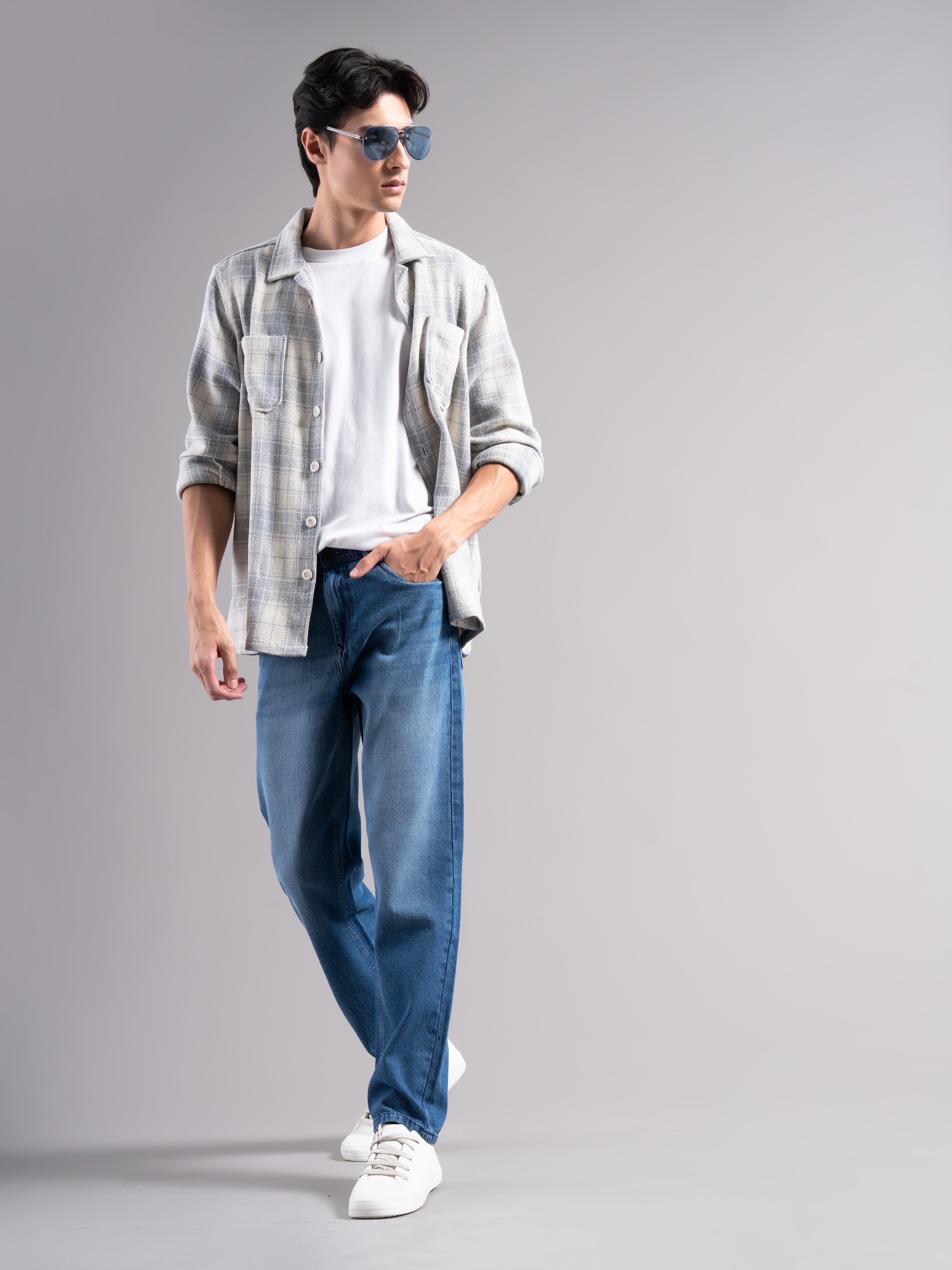 Men Teal Regular Fit Jeans