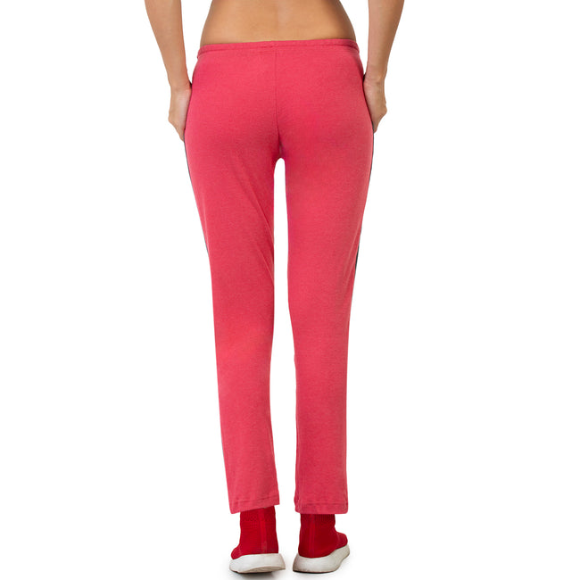 Women Red Ankle Length Track Pant