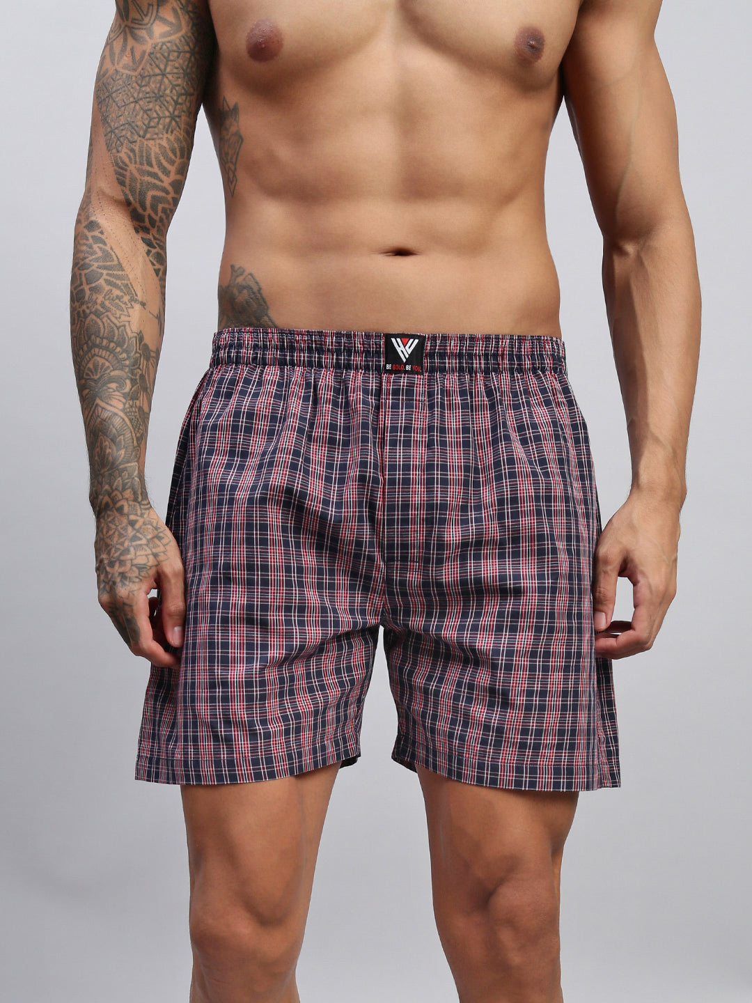 Men Checked Cotton Boxer Shorts