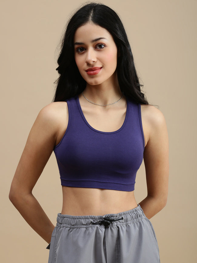 Women Navy Blue Athleisure Top
