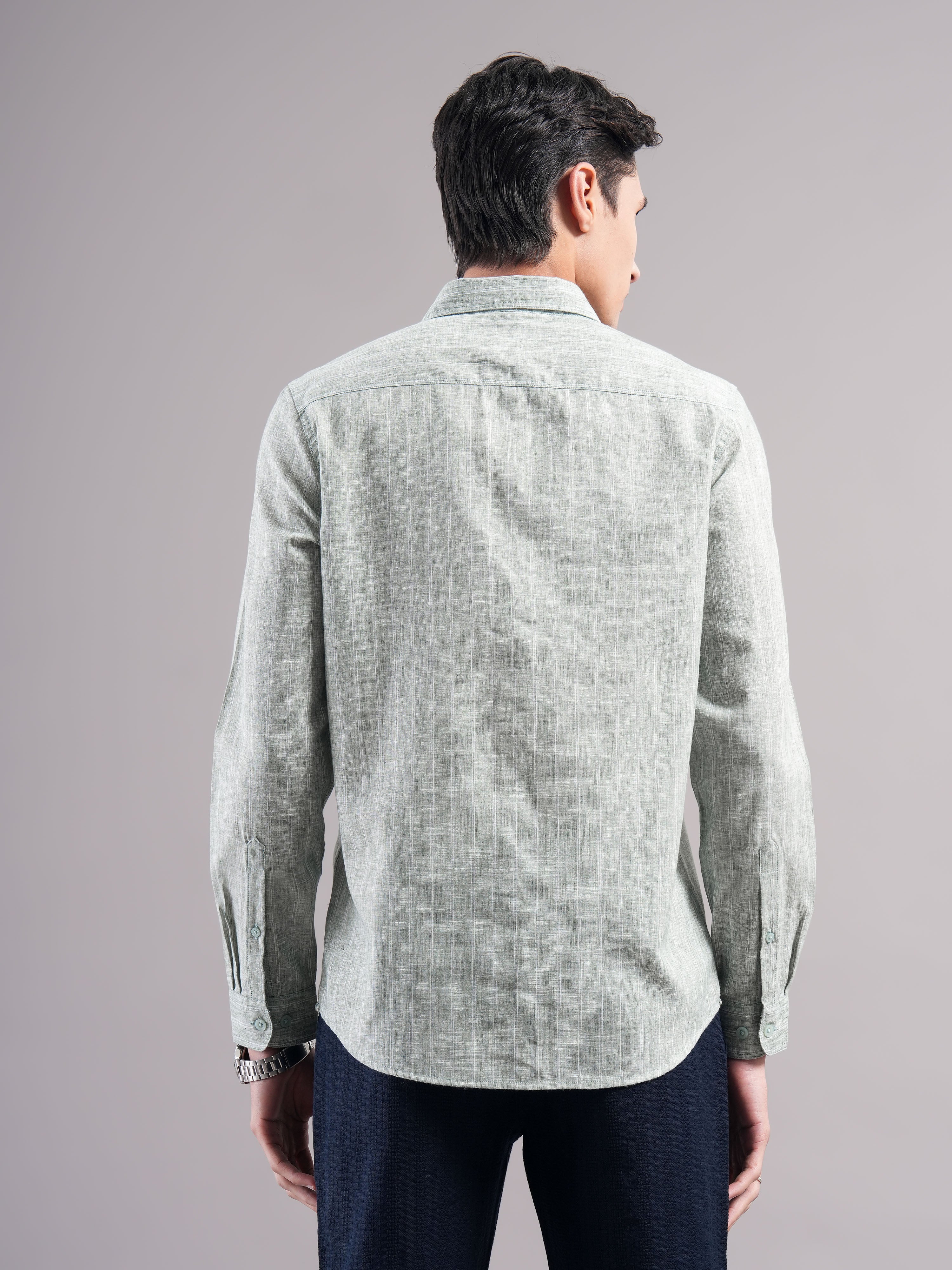 Men Polycotton Striped Shirts