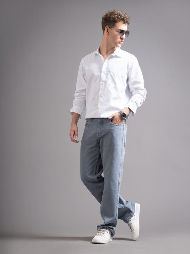 Men White Twill Shirt