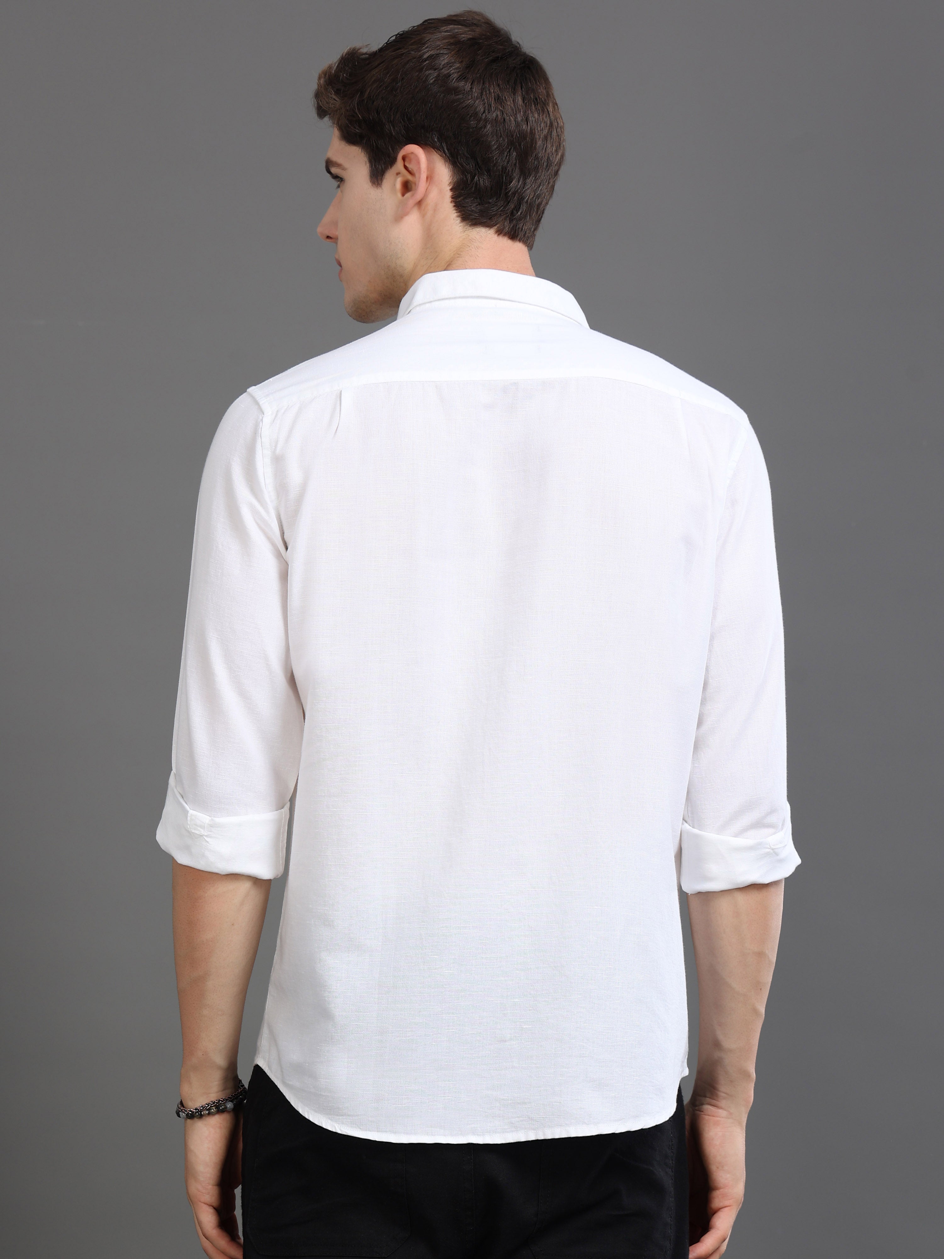 Men White Slim Fit Shirt