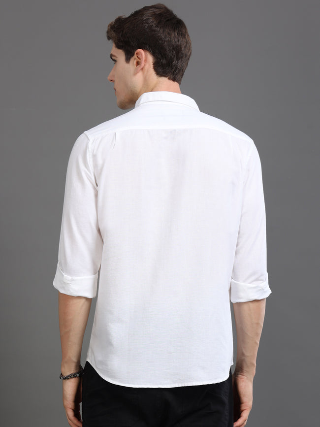 Men White Slim Fit Shirt