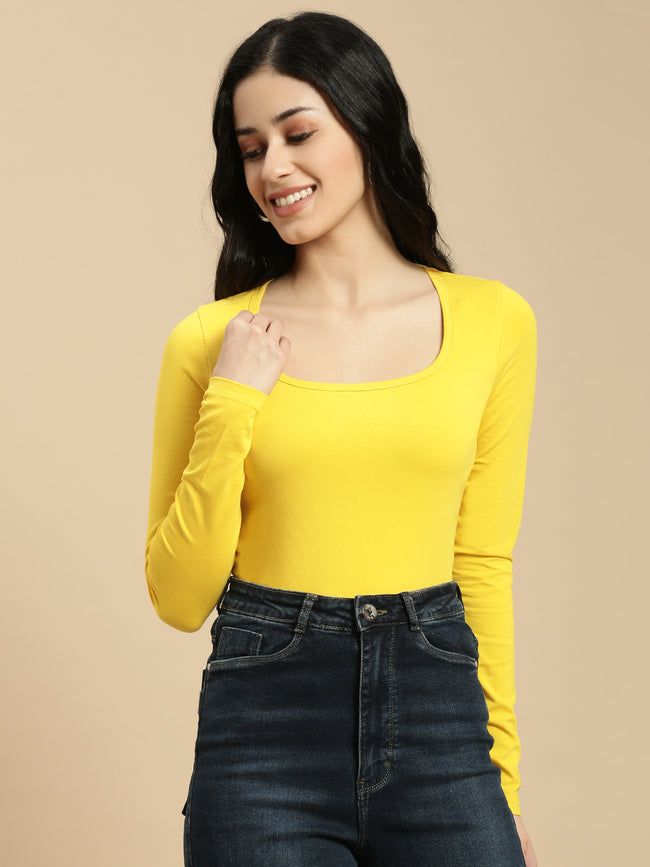 Women Mustard Full Sleeve Top