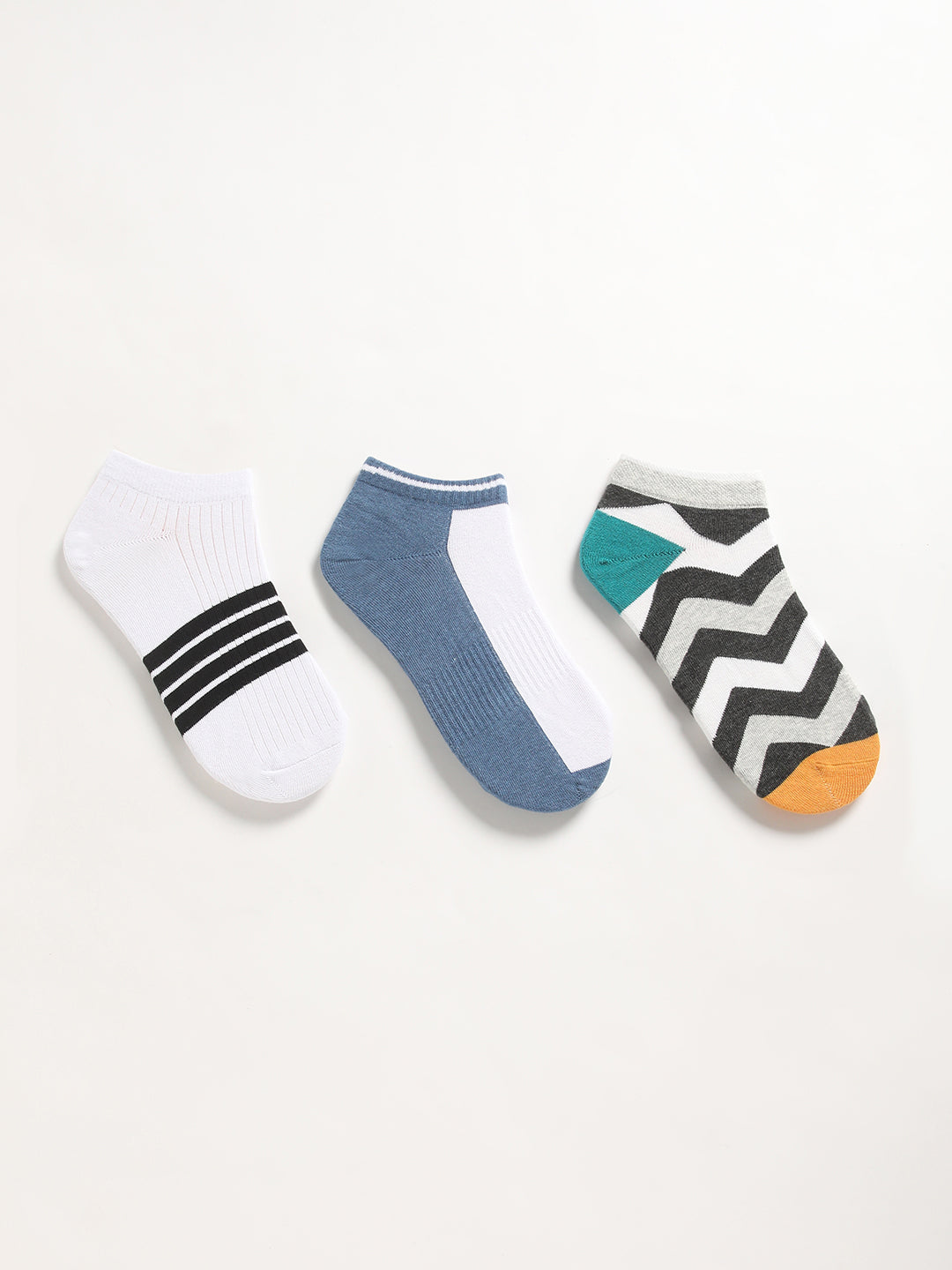 Men Pack of 3 Striped Ankle Length Socks