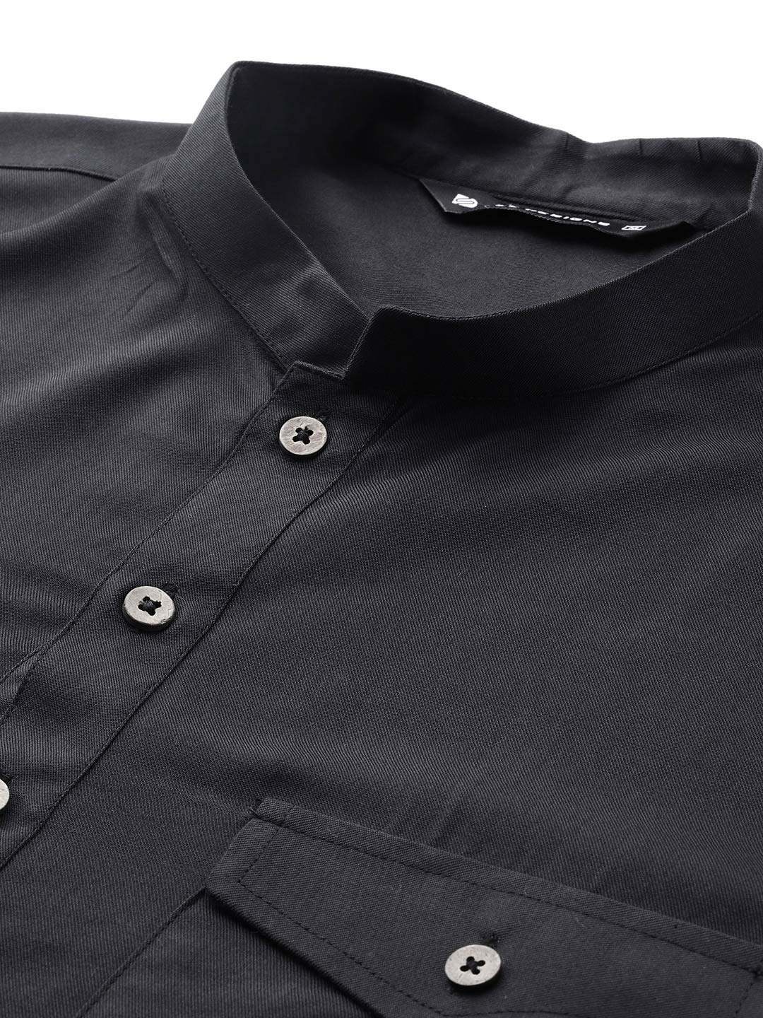 Men Black Rayon Solid Pathani Sets