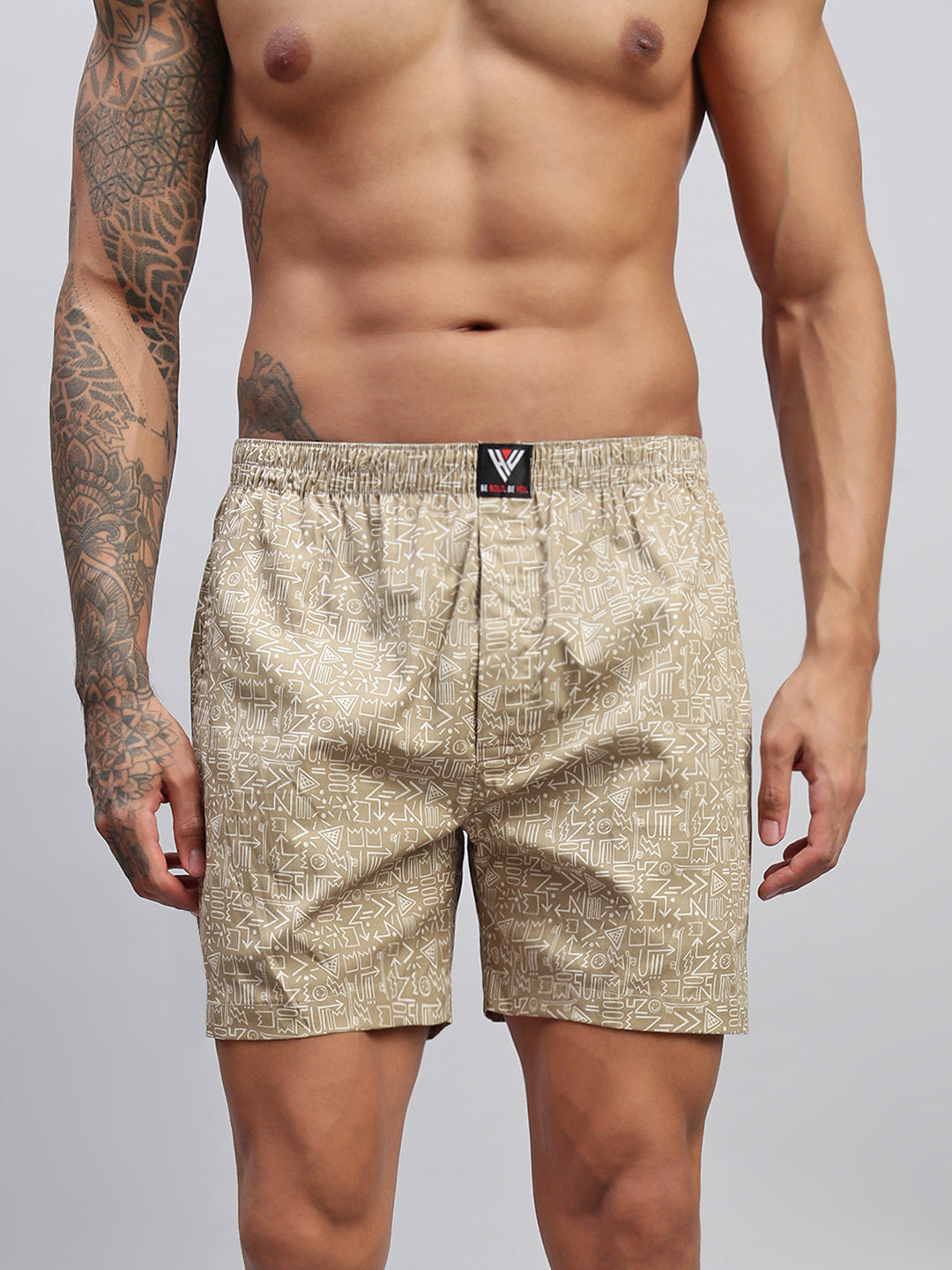 Men Pack of 2 Printed Cotton Boxer Shorts
