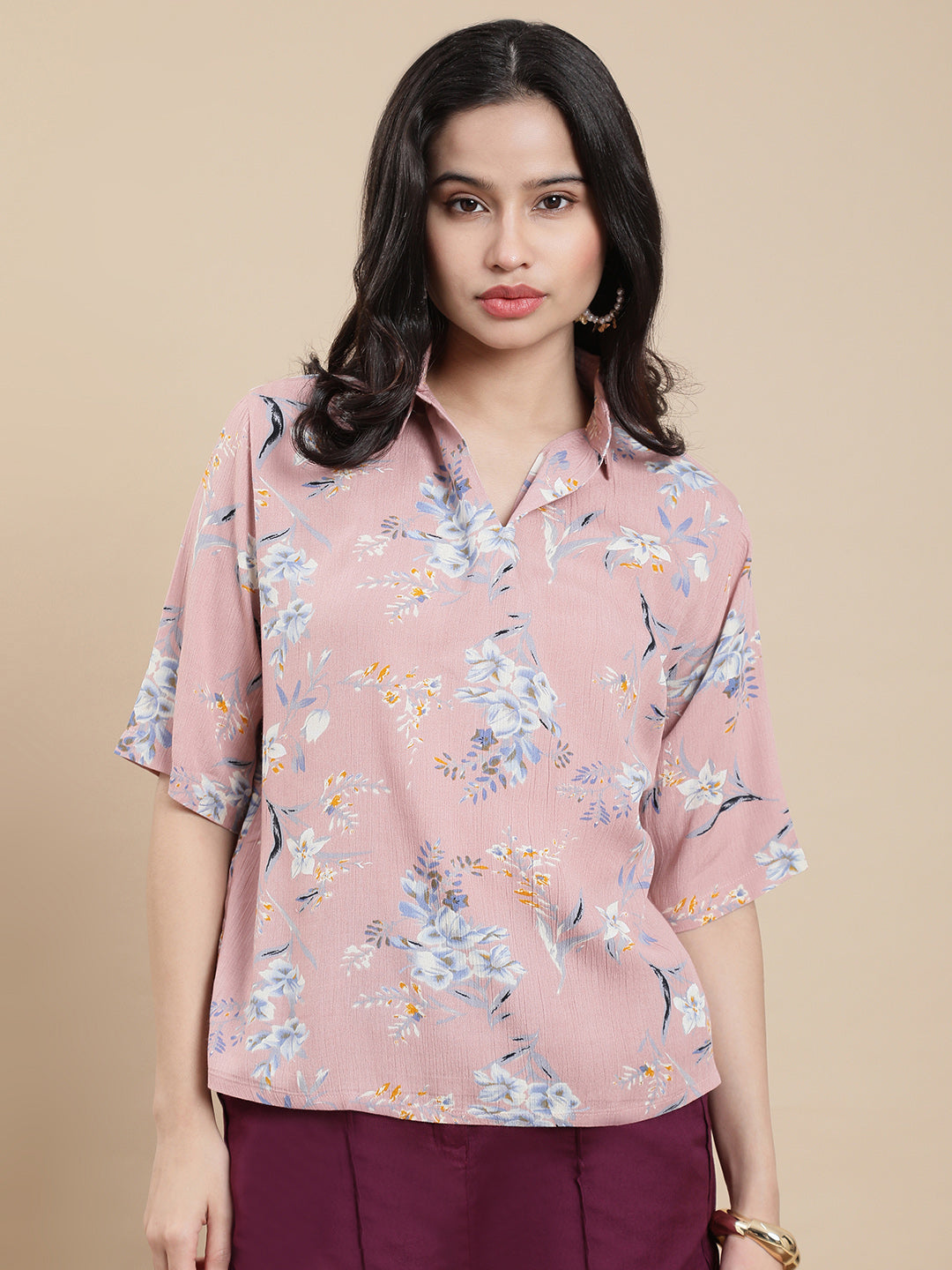 Women Pink Casual Top