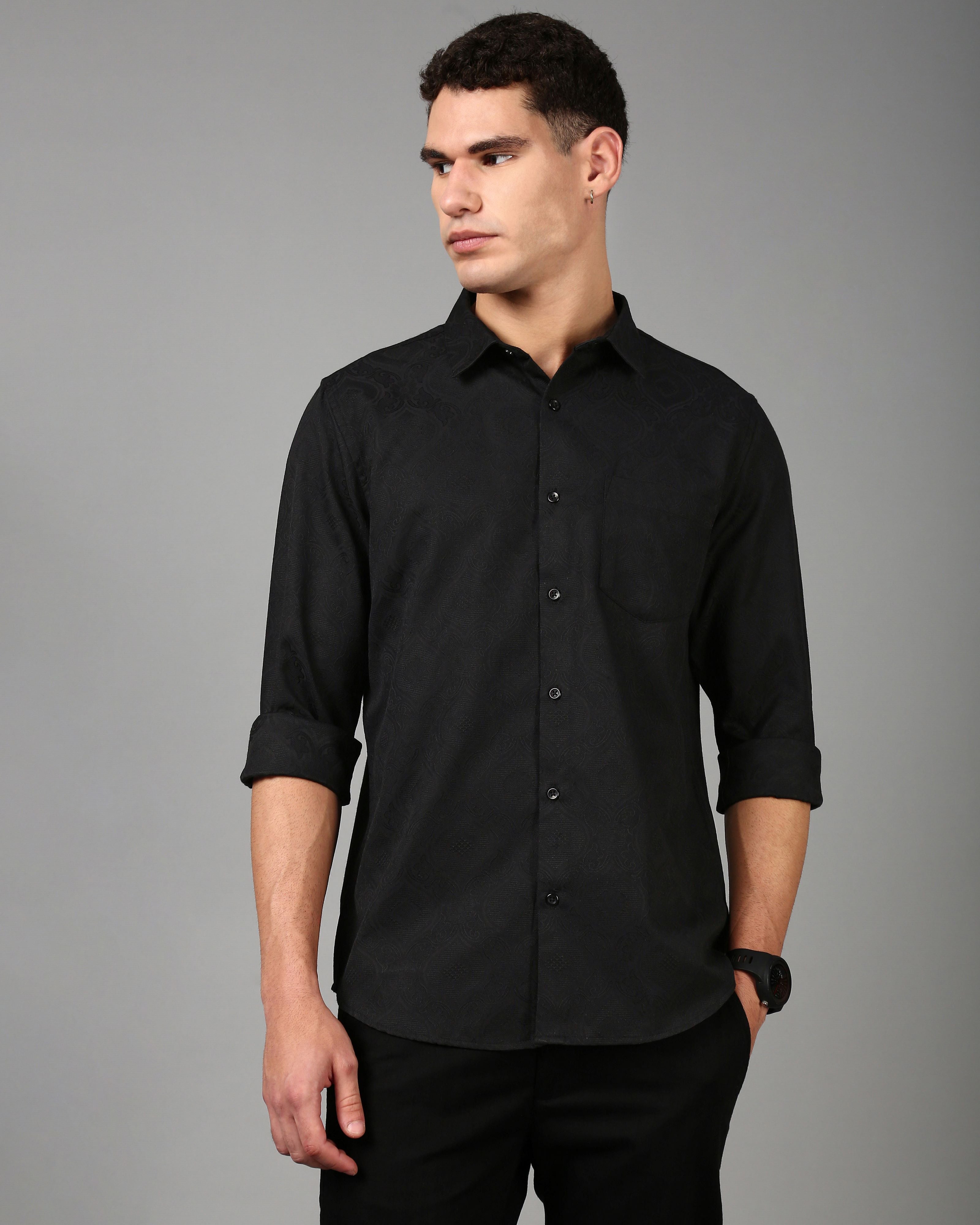 Men Black Casual Shirt