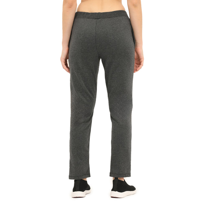 Women Grey Ankle Length Fleece Track Pant