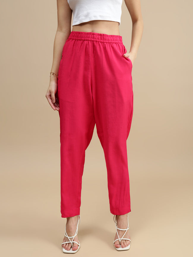 Women Pink Festive Pants
