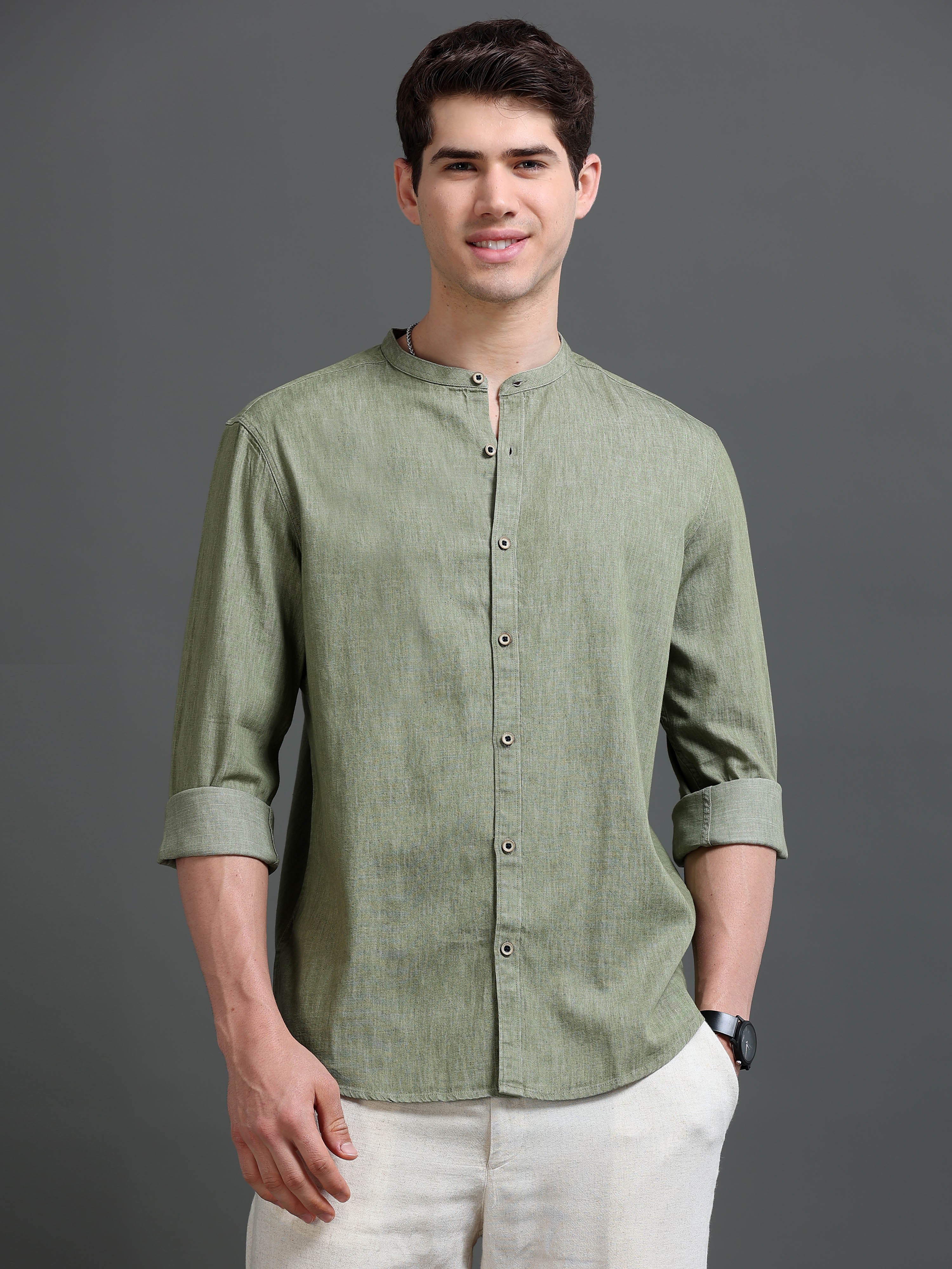 Men Olive Rupo Rainy Shirt