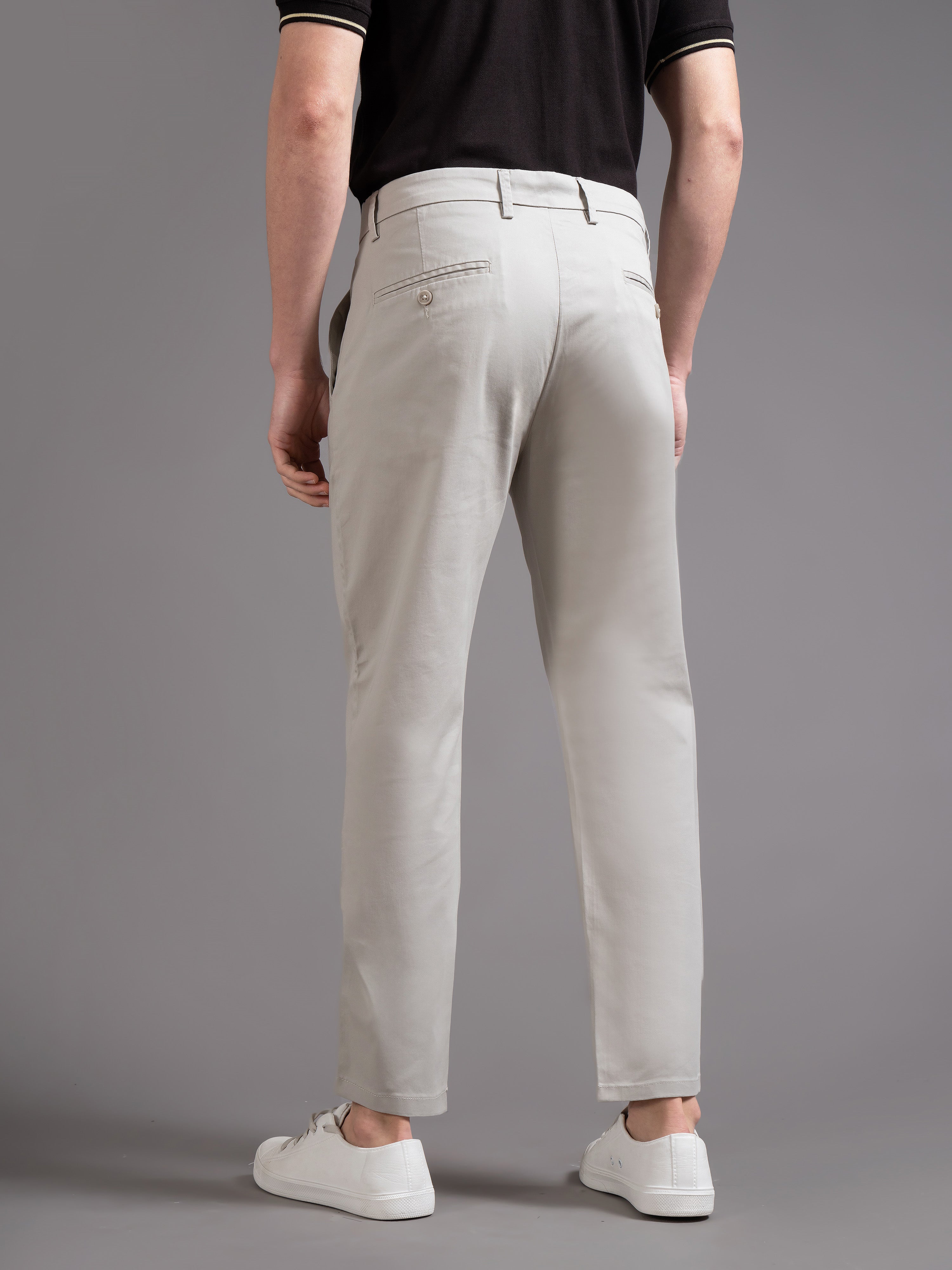 Men Grey Smart Slim Fit Chinos