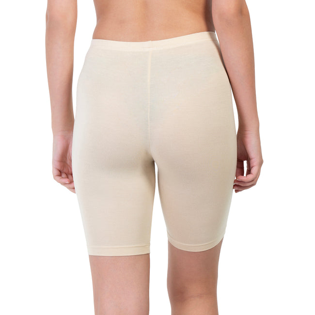 Women Beige Thigh Length Cycling Shorts