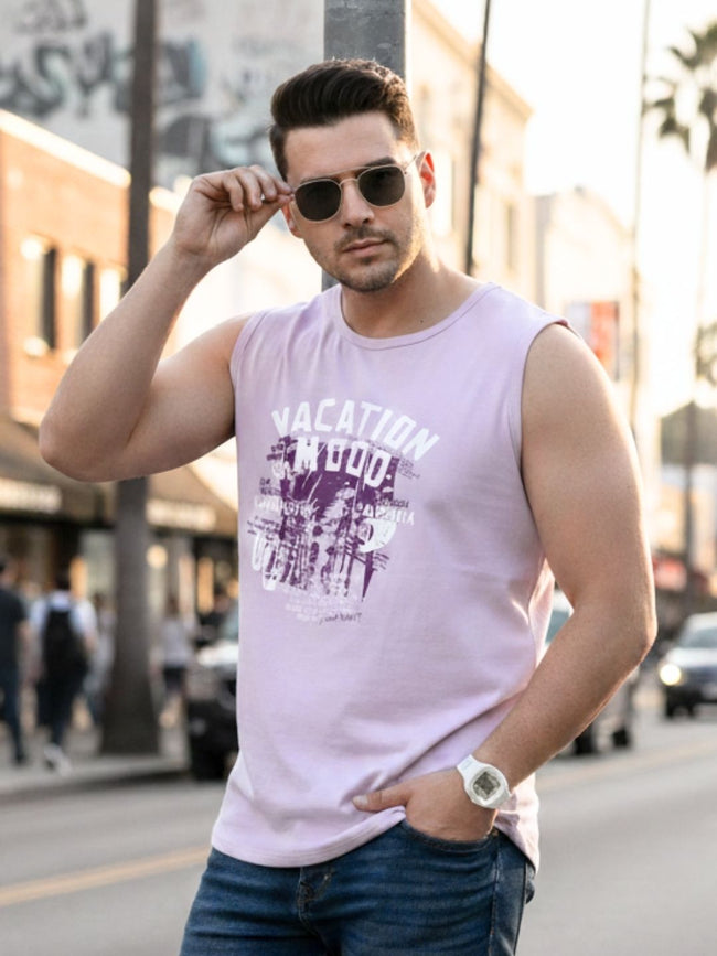 Men Purple Printed T-shirt