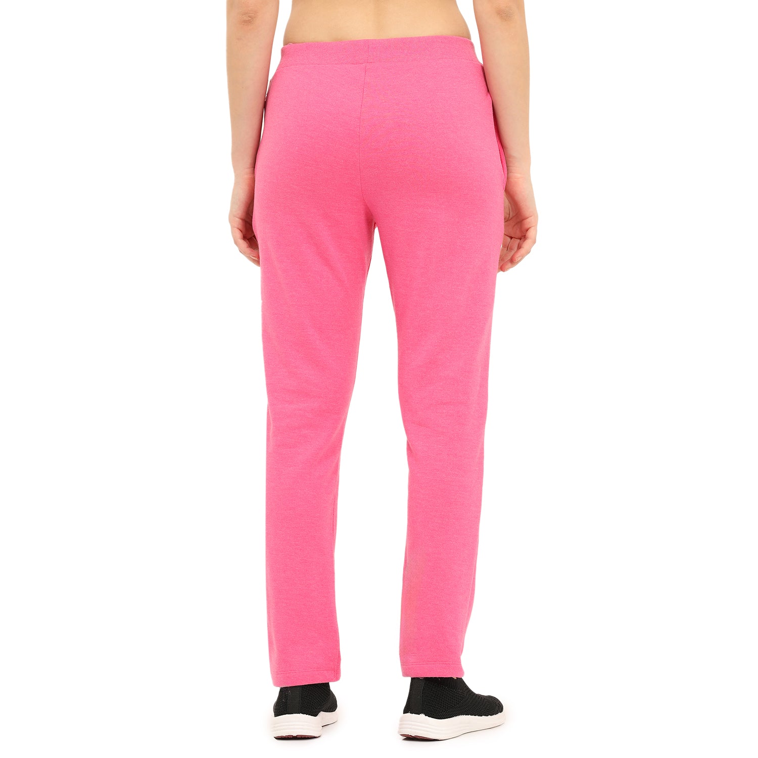 Women Pink Ankle Length Fleece Track Pant