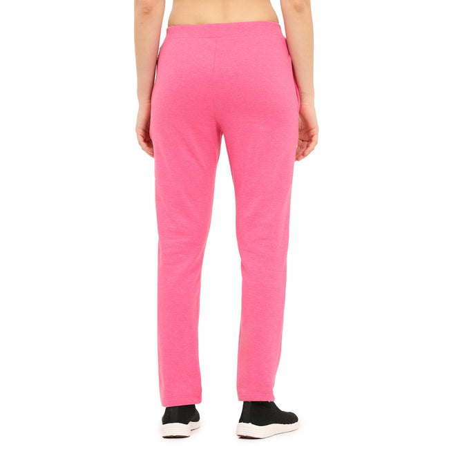 Women Pink Ankle Length Fleece Track Pant