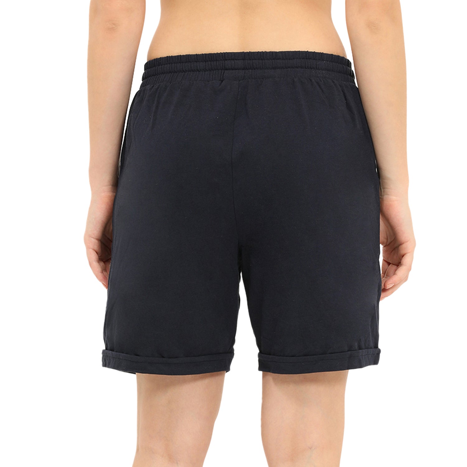 Women Navy Thigh Length Shorts