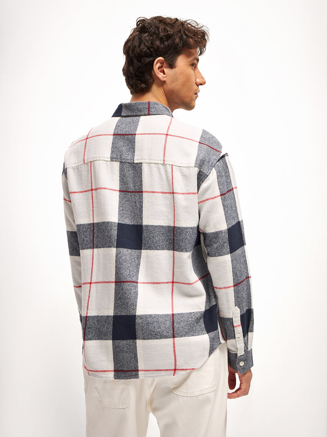 Men Multi-Color Checked Flannel Relax Fit Overshirt
