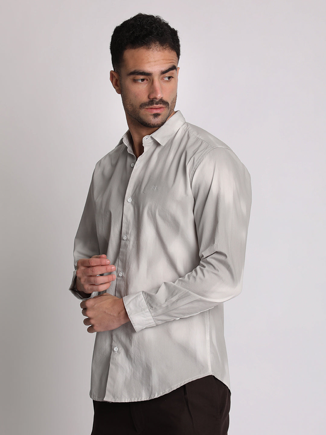 Men Grey Abstract Printed Shirt