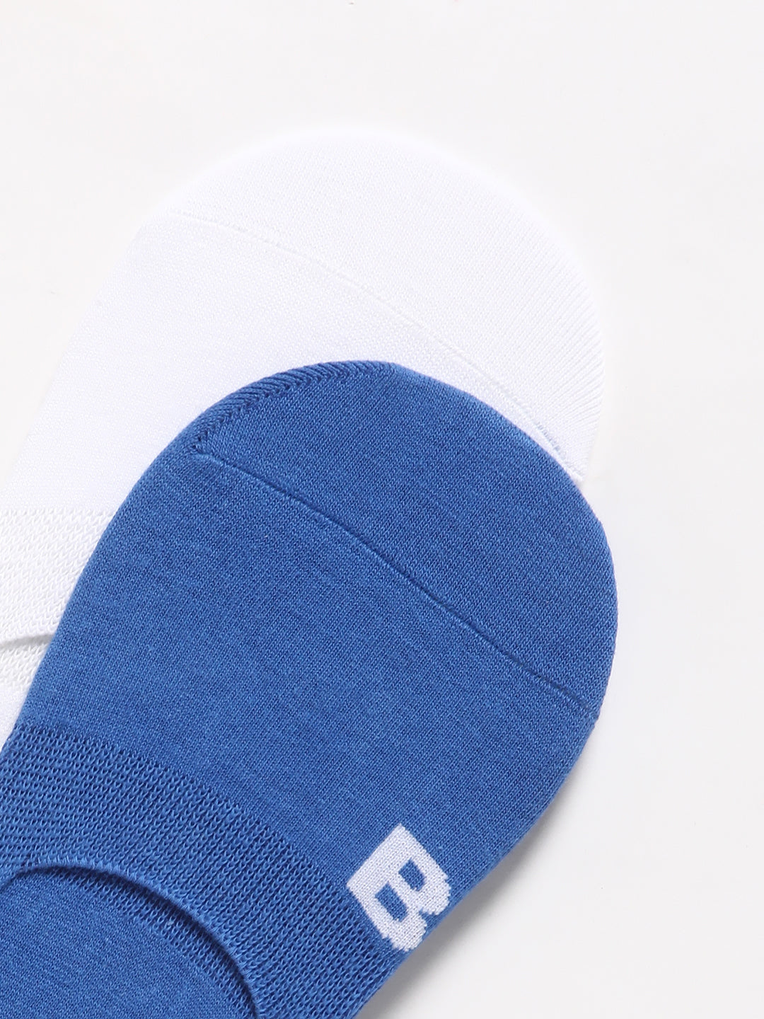 Men White and Blue Shoeliner Socks_Pack Of 2
