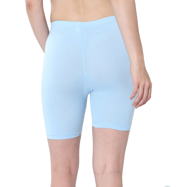 Women Blue Thigh Length Cycling Shorts
