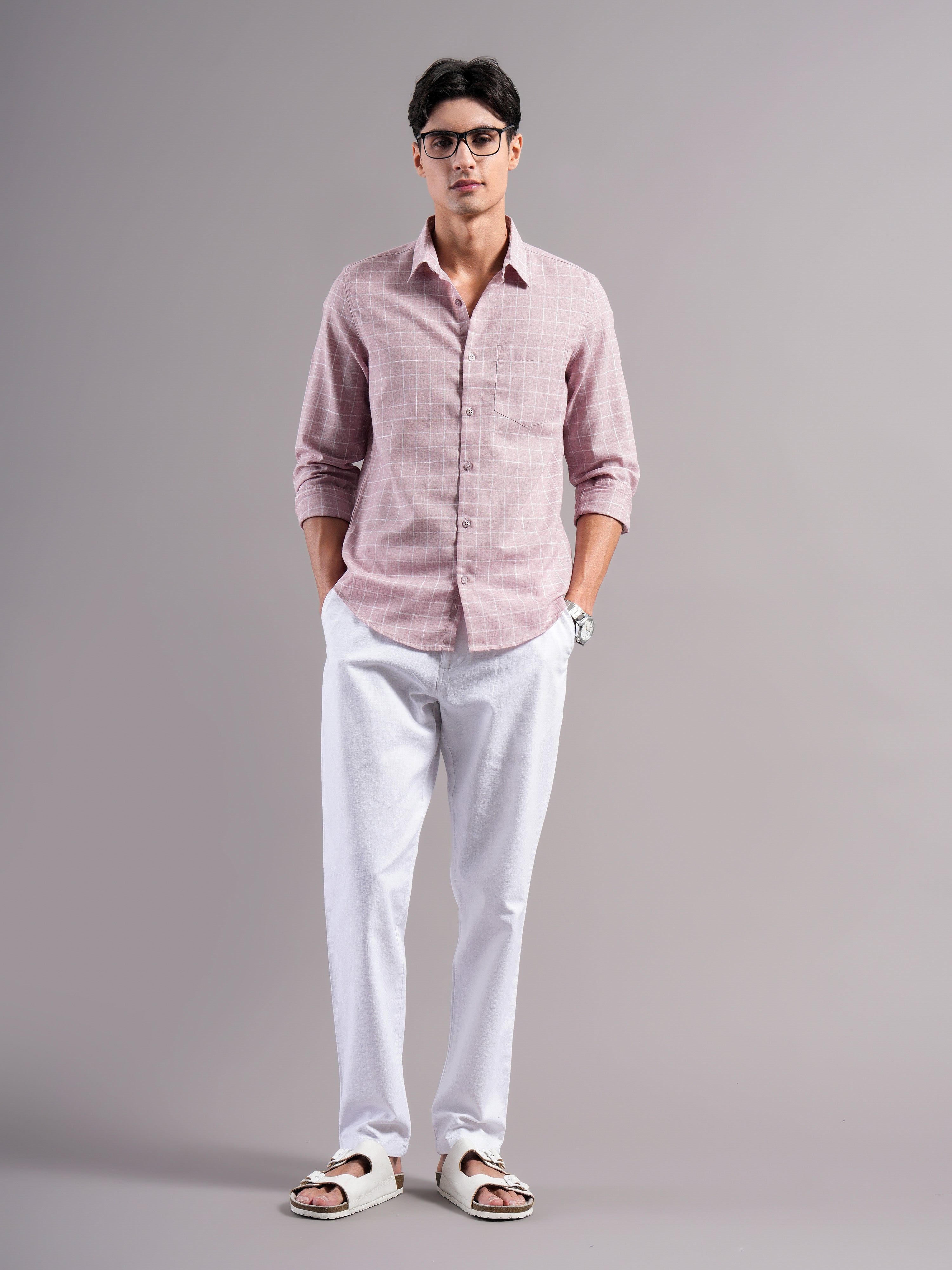 Men Polycotton Checked Shirts