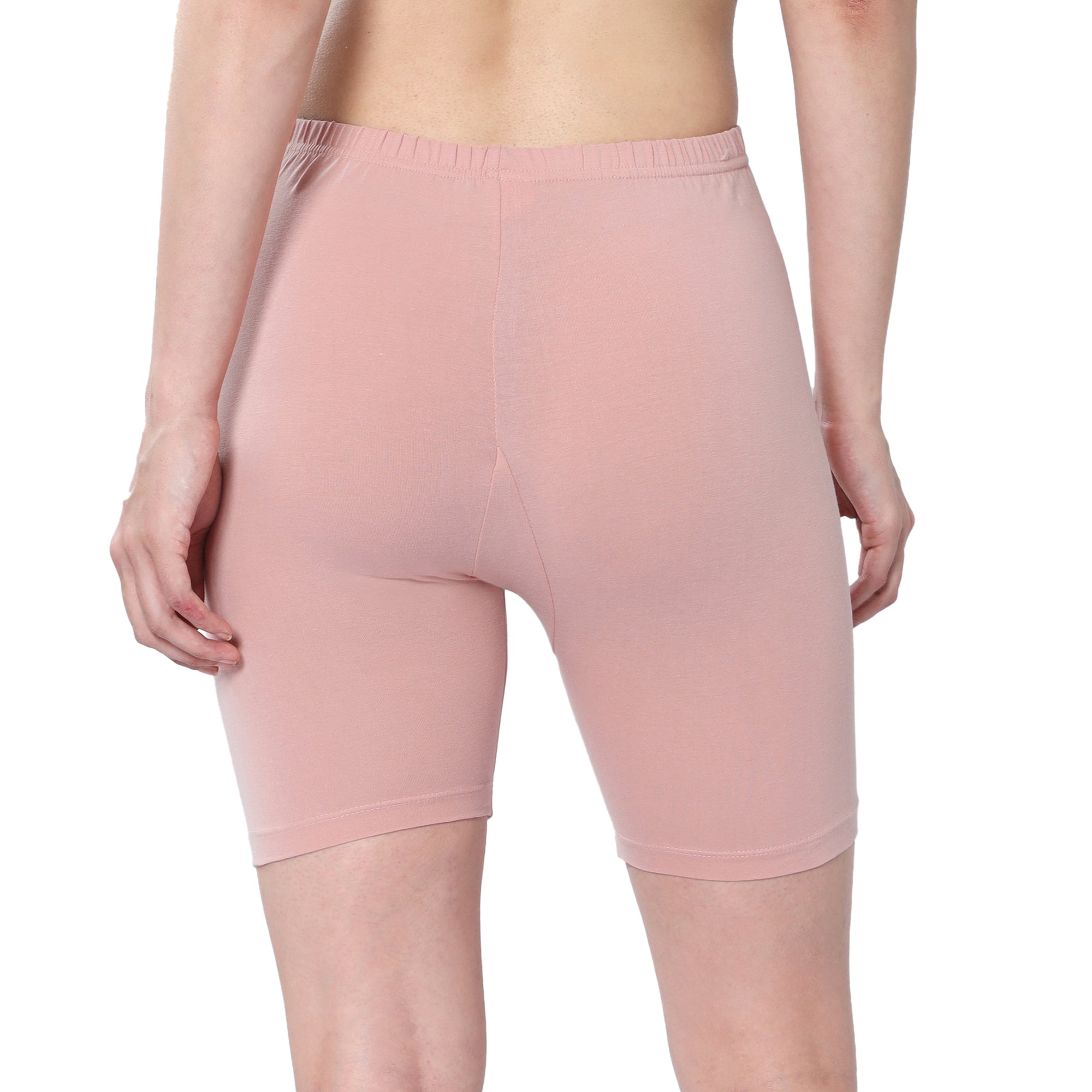 Women Peach Thigh Length Cycling Shorts