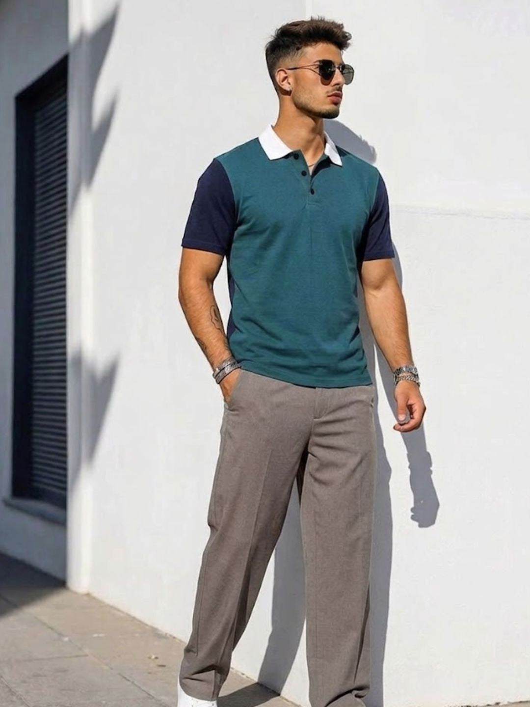 Men Cotton Polo Collar T-Shirt