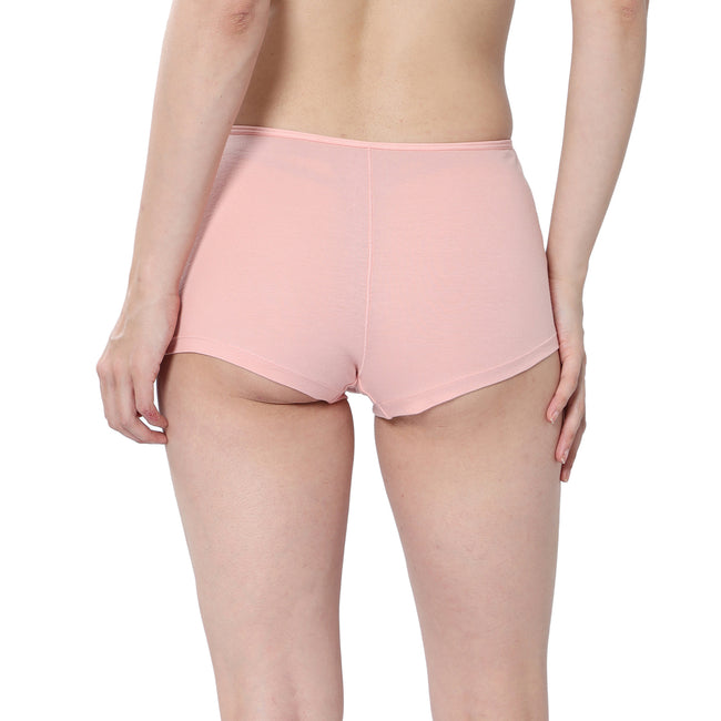 Women Peach Midrise Comfort Boyshorts