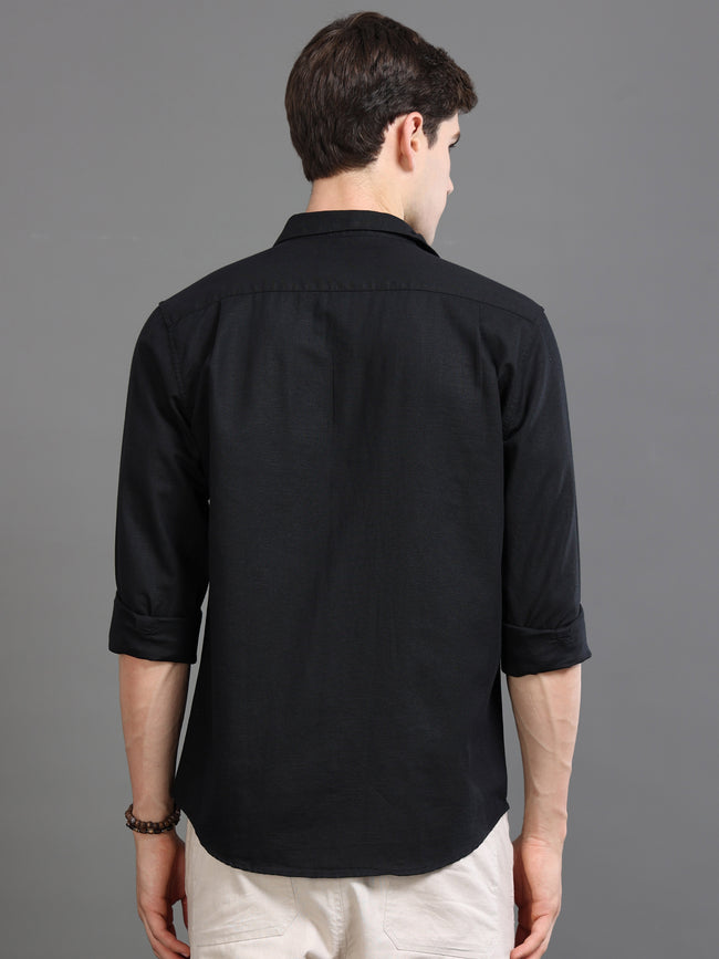 Men Black Slim Fit Shirt