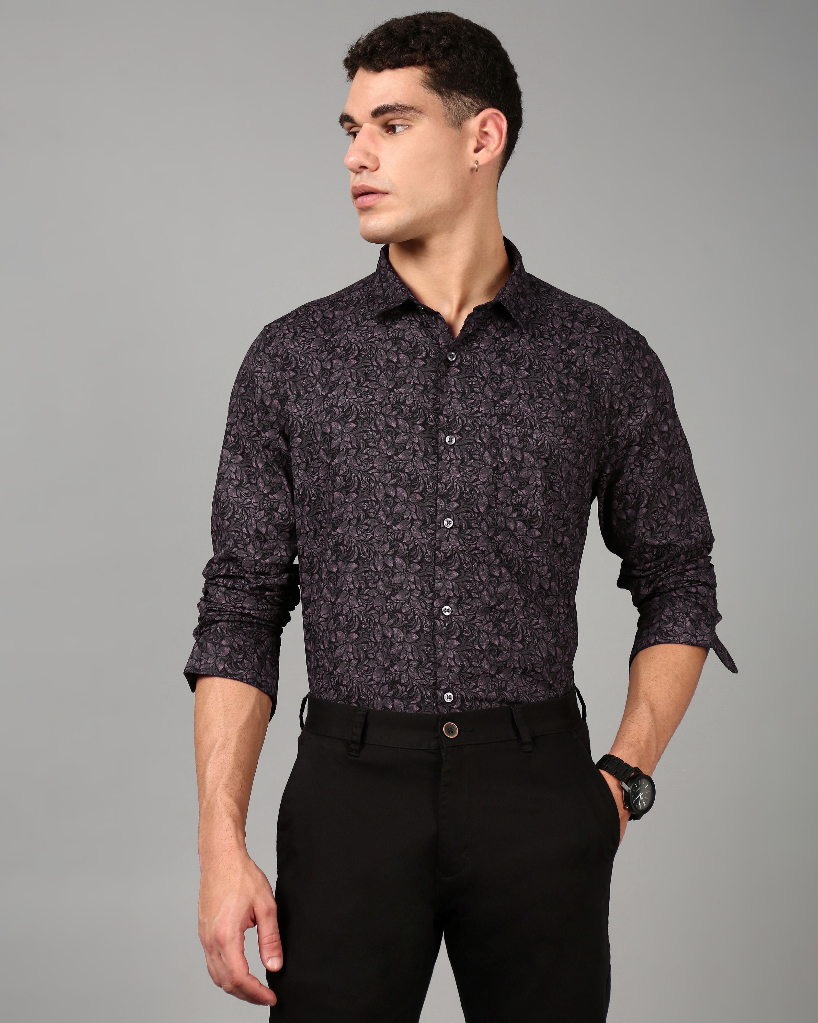 Men Brown Slim Fit Shirt