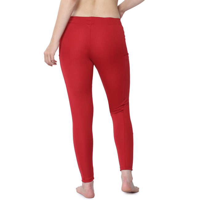 Women Maroon Ankle Length Yoga Pant