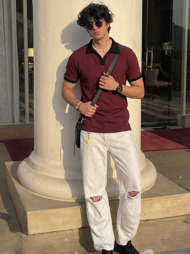 Men Wine Polo T-Shirt