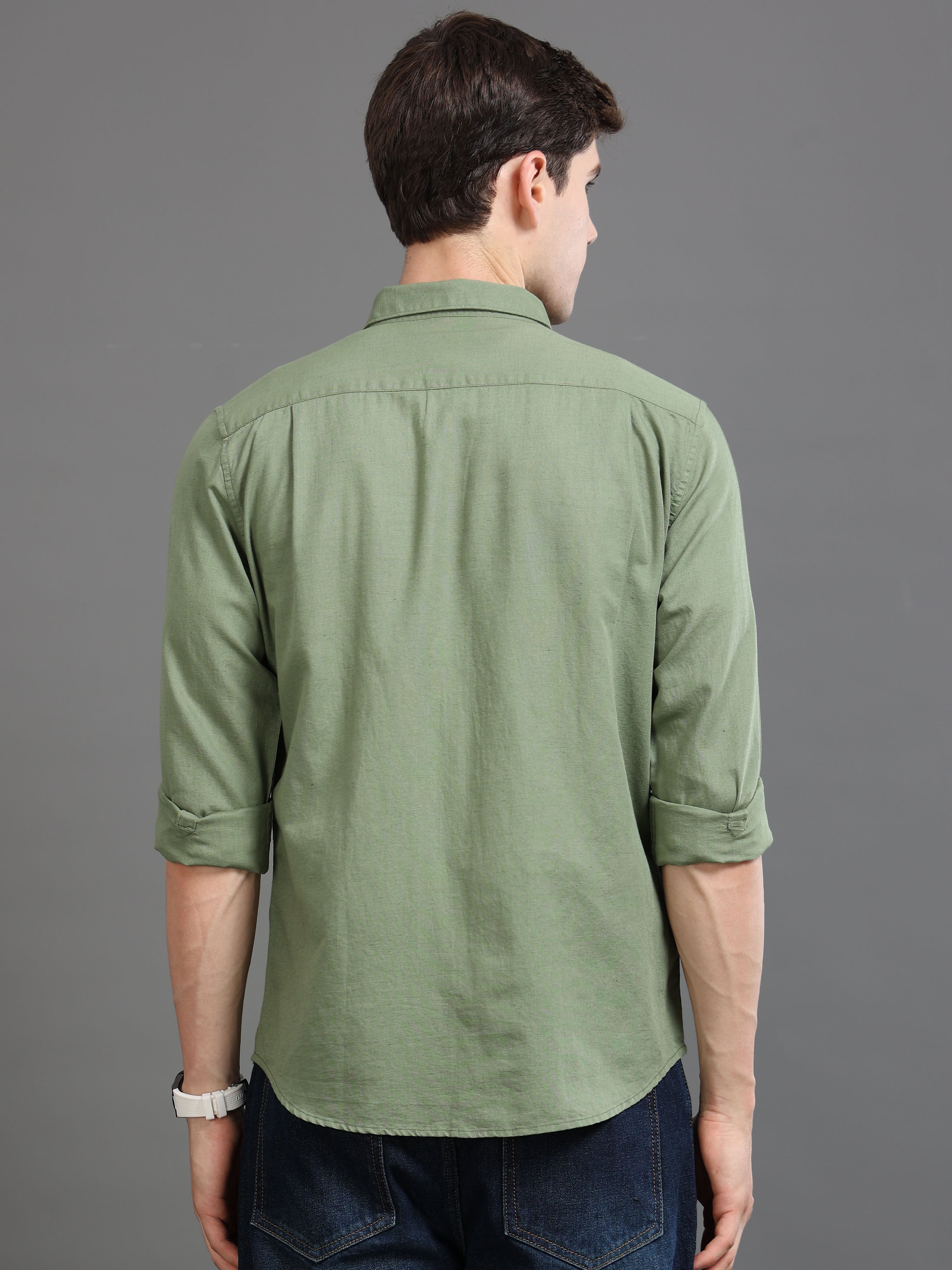Men Green Slim Fit Shirt